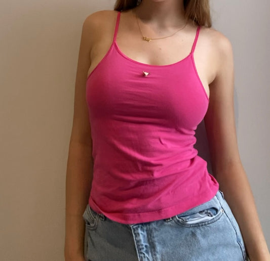 Pretty Pink Cami with Light Pink Flower