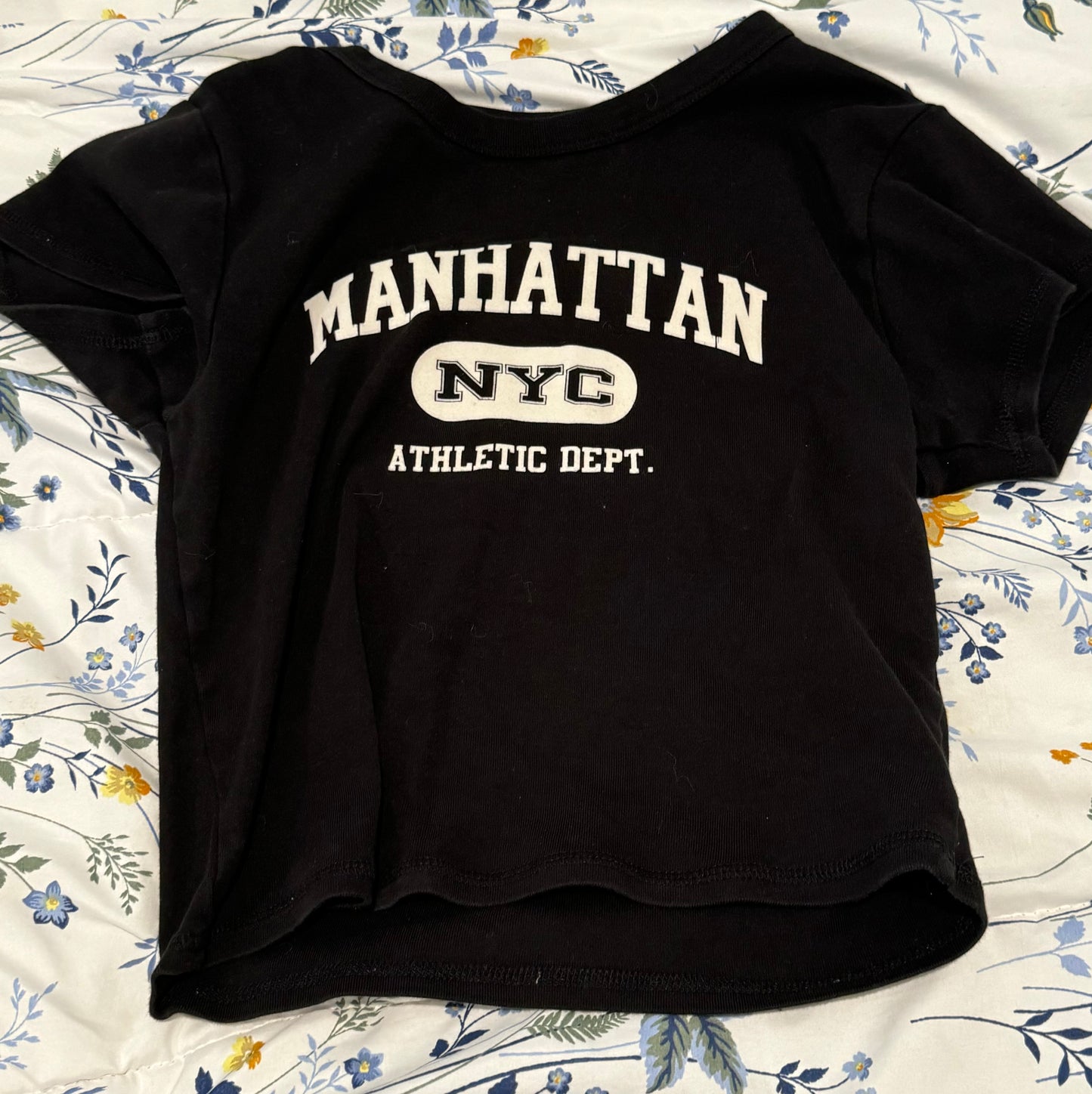 Black Manhattan NYC Baby Tee